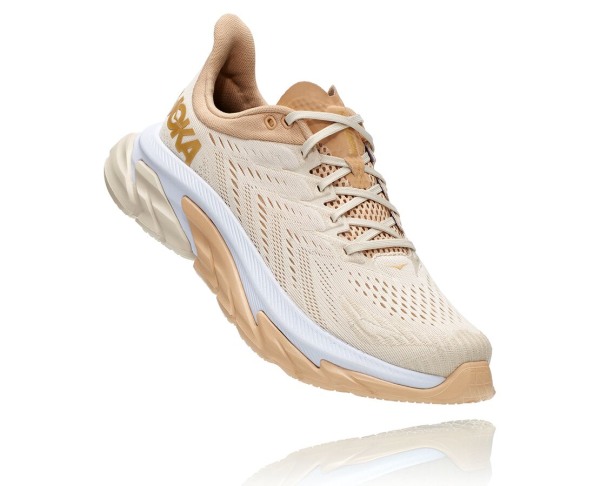 Hoka One One Clifton Edge Mens UK - Beige Road Running Shoes - YOXBI2193